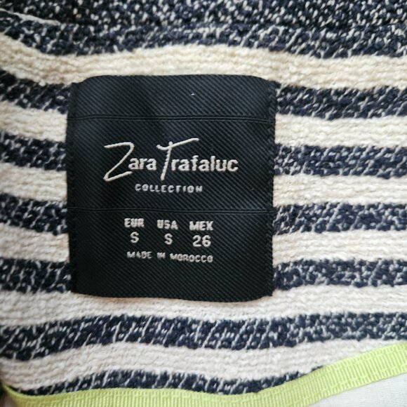Zara TRF women's blue and cream striped blazer jacket size small - Picture 4 of 7